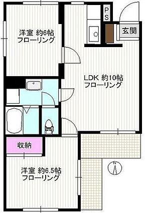 コアオリベ(2LDK/3階)の間取り写真