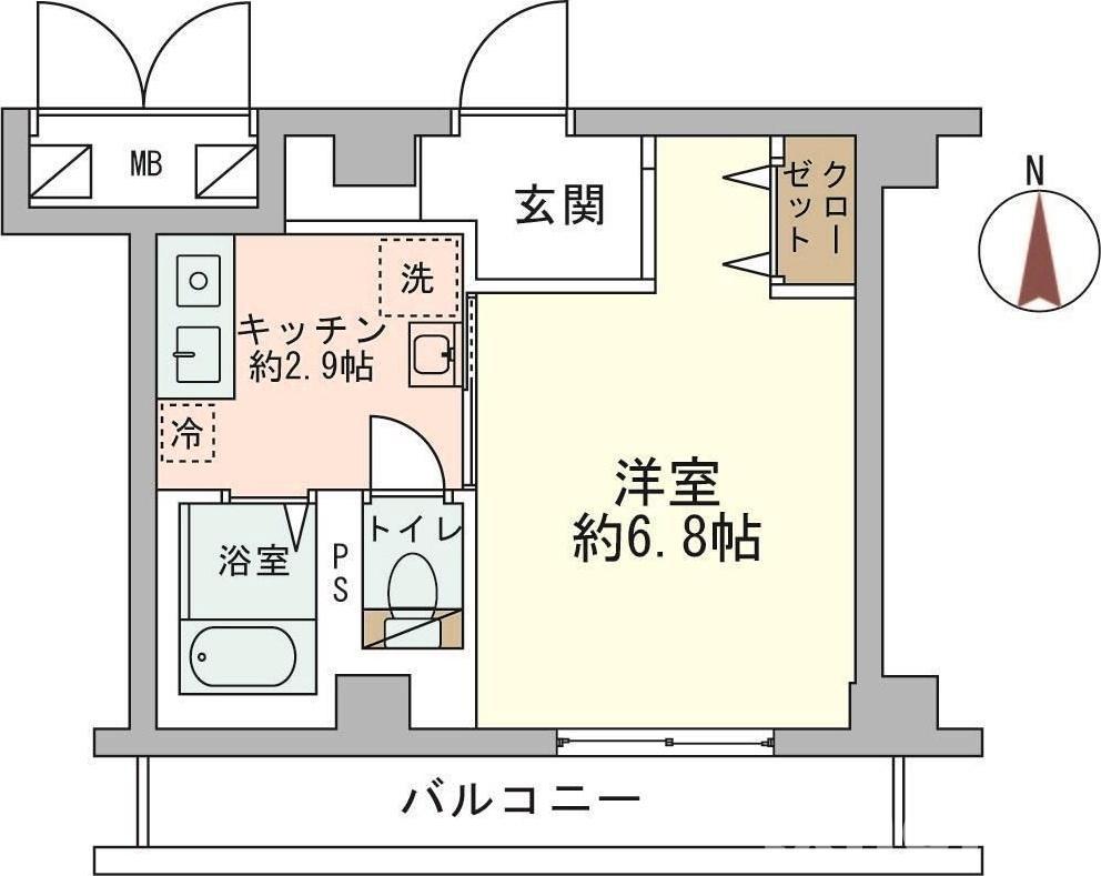 マインズ・コム南茨木(1K/5階)の間取り写真
