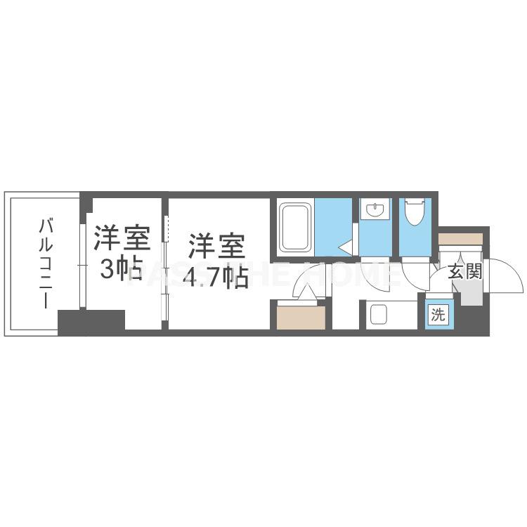 セレニテ東梅田アリエ(2K/5階)の間取り写真