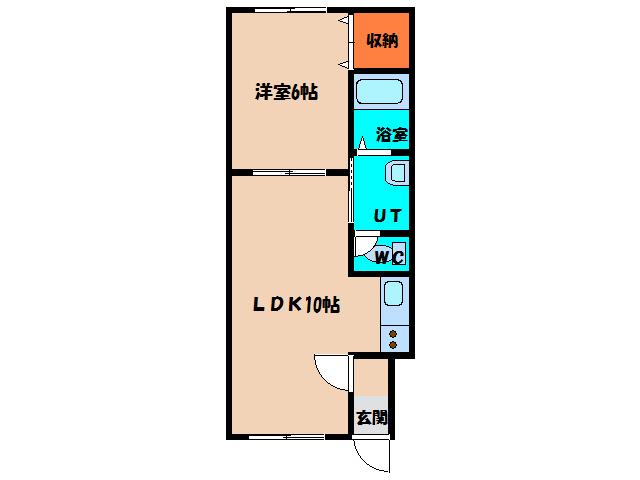 ピュアパレス高盛II(1LDK/2階)の間取り写真