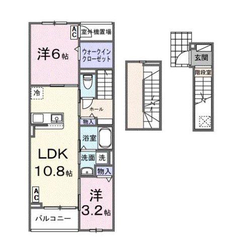 ソルジエンテ(2LDK/3階)の間取り写真