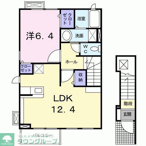 クラベールKM(1LDK/2階)の間取り写真