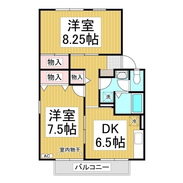 サンロードK B(2DK/2階)の間取り写真