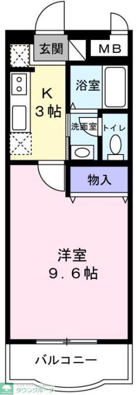 グリーンマンション雅B(1K/2階)の間取り写真