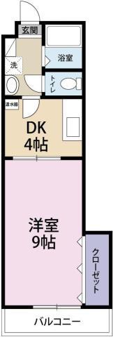 シャンゼリゼ21(1DK/1階)の間取り写真