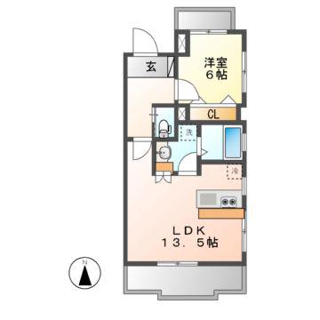 テラッツァ白壁(1LDK/3階)の間取り写真