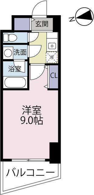 カスタリアタワー肥後橋(1K/20階)の間取り写真