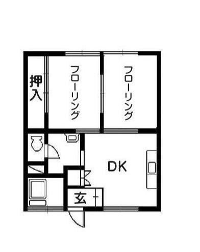 吉川ビル(2DK/4階)の間取り写真