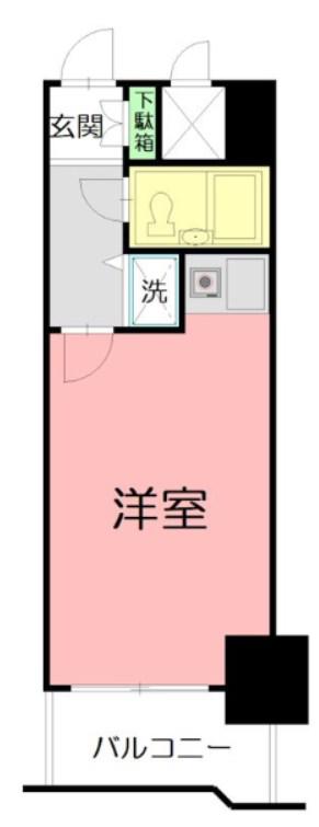 ライオンズプラザ海老名(ワンルーム/6階)の間取り写真