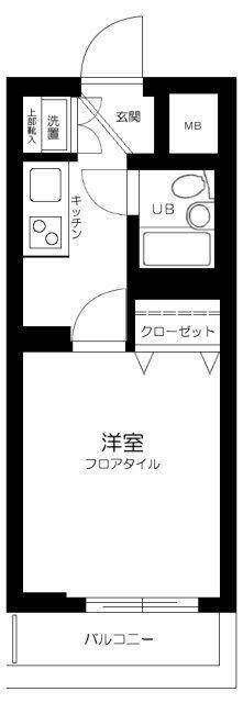 ルーブル新宿西落合II(1K/1階)の間取り写真
