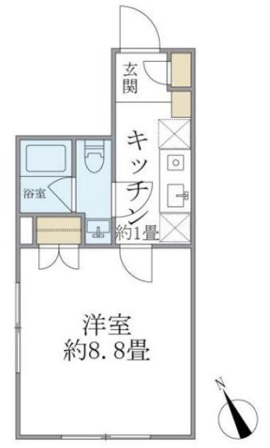 コンポジット門前仲町サウス(1K/4階)の間取り写真