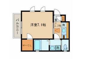 ミレー東山(1K/1階)の間取り写真