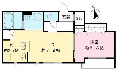 SERENO S. セレーノエス(1LDK/1階)の間取り写真