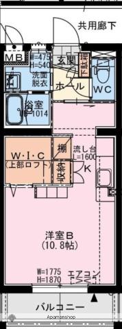 ソレアード権現(ワンルーム/2階)の間取り写真