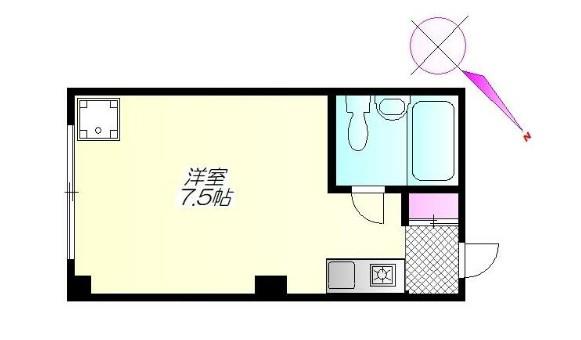 第2恩田ビル(ワンルーム/2階)の間取り写真