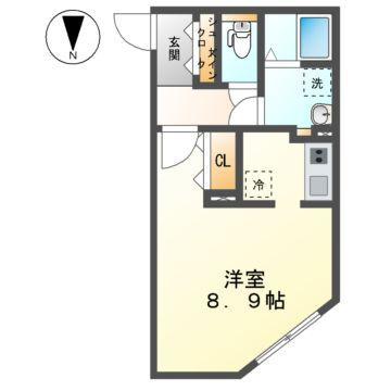GVIVRE東別院(ワンルーム/5階)の間取り写真