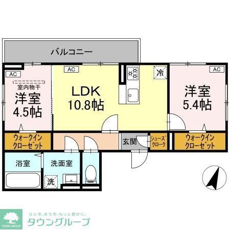 D-SOLACE末広4丁目(2LDK/2階)の間取り写真