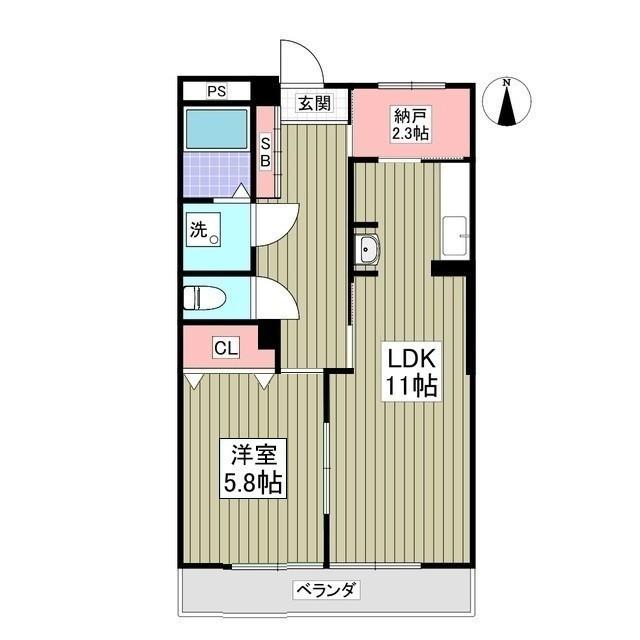 パークサイド篠崎(1SLDK/2階)の間取り写真