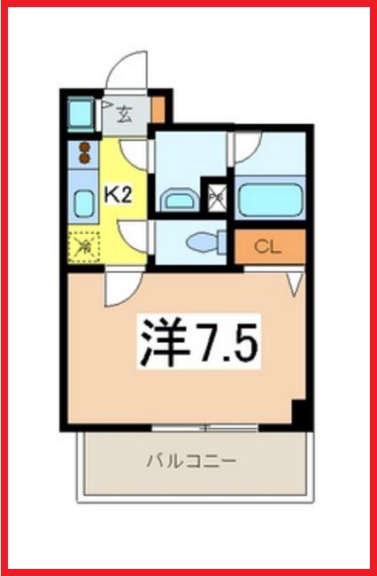 ハウスプラスワン(1K/4階)の間取り写真