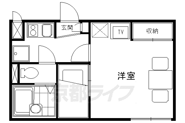 レオパレスRYOUMA(1K/2階)の間取り写真