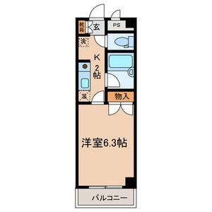ビレッジコア八王子(1K/5階)の間取り写真