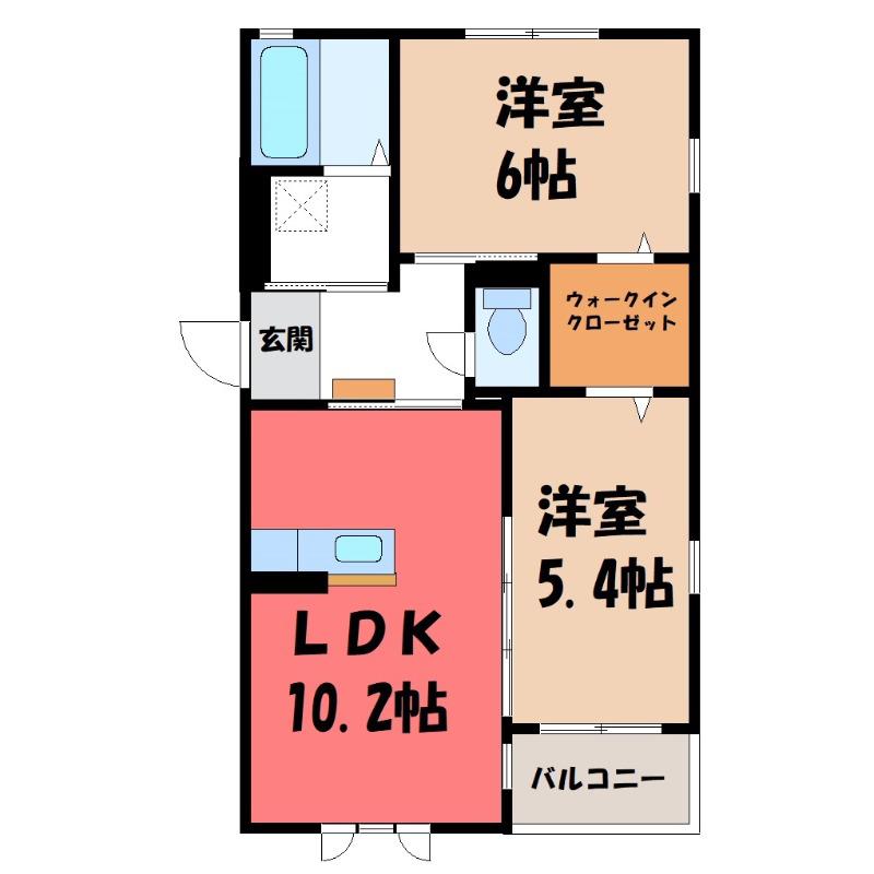 ライラックハイム(2LDK/1階)の間取り写真