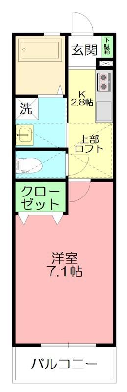 BERICHE(1K/2階)の間取り写真