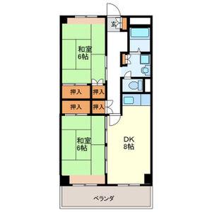 港楽ハイツ1棟(2DK/10階)の間取り写真
