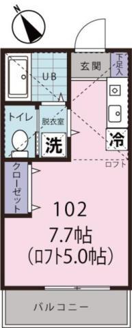 CASA金沢文庫(ワンルーム/1階)の間取り写真