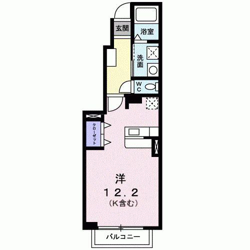 シャルロットIII(ワンルーム/1階)の間取り写真