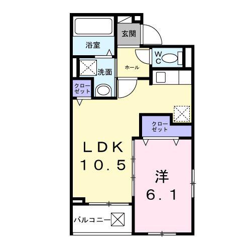 アルストロメリアV(1LDK/3階)の間取り写真