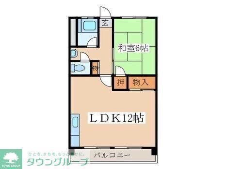 三沢ビル(1LDK/4階)の間取り写真
