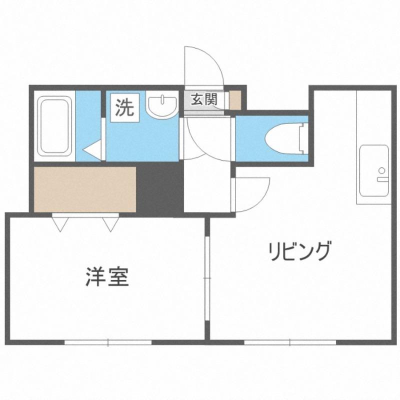 ルナパークII(1DK/2階)の間取り写真