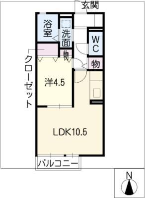 プラザ ビスタ(1LDK/1階)の間取り写真