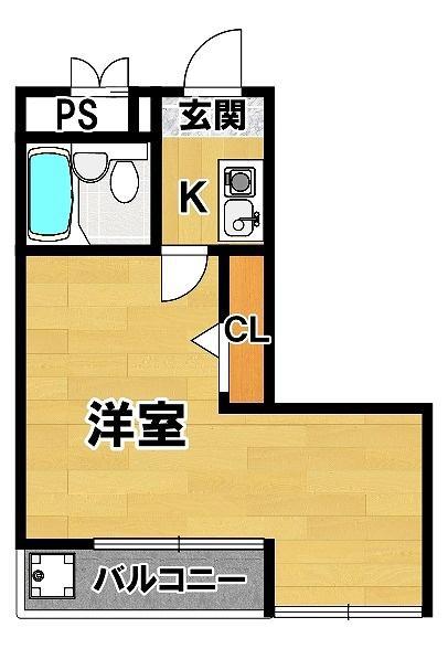 ジャルダン三田5番館(ワンルーム/1階)の間取り写真
