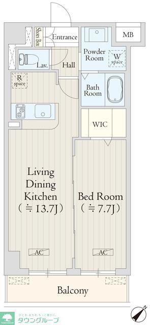 AVENIR渋谷本町(1LDK/4階)の間取り写真