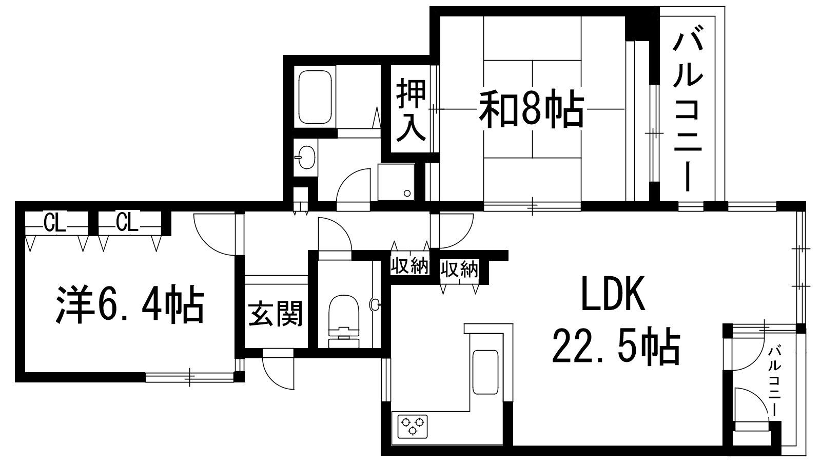 ソリオ宝塚東館(2LDK/4階)の間取り写真