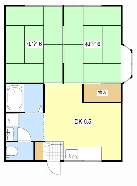 コーポ池谷(2DK/2階)の間取り写真