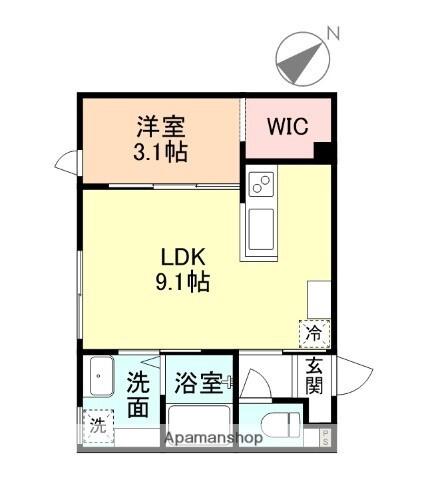 REPOT(1LDK/1階)の間取り写真