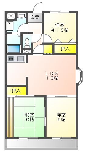 カーサエテルノ(3LDK/3階)の間取り写真