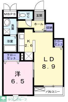 グロリア レジデンス(1LDK/3階)の間取り写真