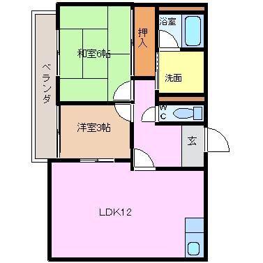 メゾン太平洋(2LDK/3階)の間取り写真