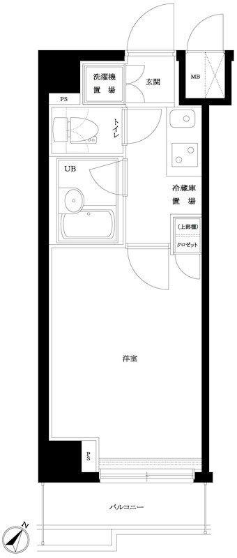 ルーブル巣鴨(1K/4階)の間取り写真