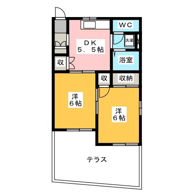 メゾン武蔵関(2DK/1階)の間取り写真