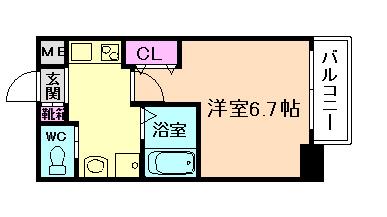 SK南森町(1K/9階)の間取り写真
