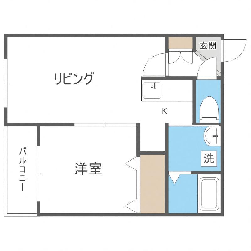 ミリオンベル美園(1LDK/3階)の間取り写真