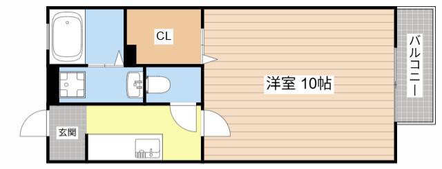 パークハイツC棟(1K/2階)の間取り写真