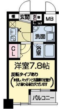 セレニテ甲子園(1K/1階)の間取り写真