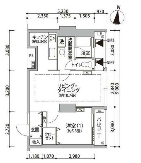東雲キャナルコートCODAN12号棟(1LDK/12階)の間取り写真