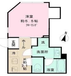 リベルテRS(1K/1階)の間取り写真